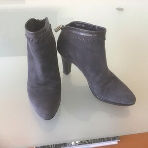 Aquatalia Marvin K Riley Platform Weatherproof Grey Suede Ankle Bootie 6.5 Boots